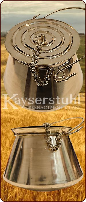 Römischer Kessel 'Situla' mit Deckel & Kette (Messing)