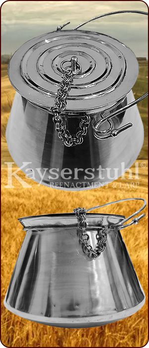 Römischer Kessel 'Situla' mit Deckel & Kette (Stahl)