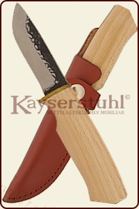 Messer mit Holzgriff und Lederscheide