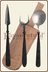 Dreiteiliges Besteck inkl. Bestecktasche