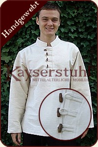 Handgewebtes Hemd mit Holzkn&ouml;pfen