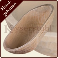 Handgehauene Schale (Molle), oval ohne Griffe