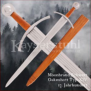 Moonbrand Schwert Oakeshott Typ XIV, 13. Jhd. inkl. Scheide