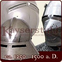 Helme des Sp&auml;tmittelalters ab 1250 a.D. 