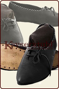 Hochmittelalterliche Schnürschuhe (schwarz)