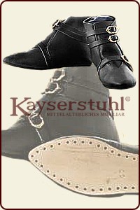 Dreischnallige Halbschuhe (schwarz)
