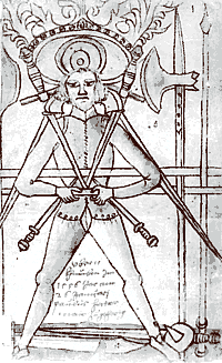 Bild: Mordaxt im Codex Wallerstein, ca. 1470