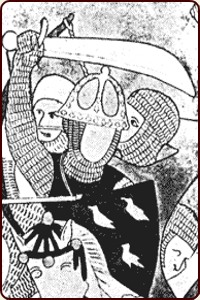 Bild: Falchion in einer mittelalterlichen, englischen Darstellung