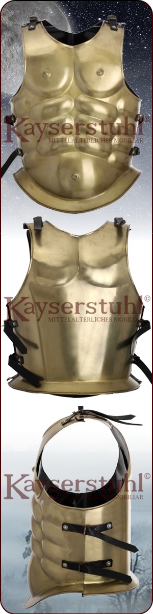 Muskelpanzer aus Stahl mit Messingfinish 