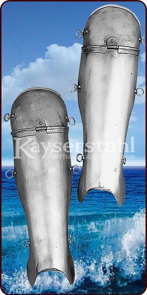 Beinschienen mit Klappknien aus Stahl (Paar)