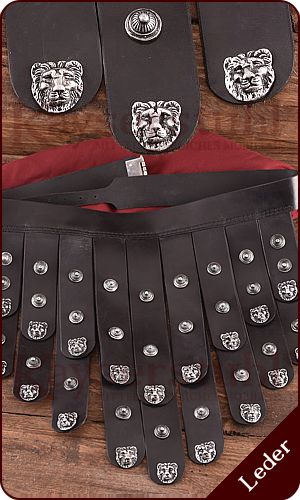 Griechischer Lederschurz (schwarz/silber)