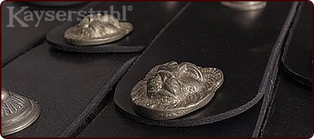 Griechischer Lederschurz (schwarz/silber)