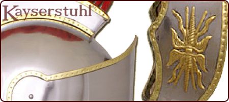 Attischer Helm mit Haarbusch (Stahl/Messing) 