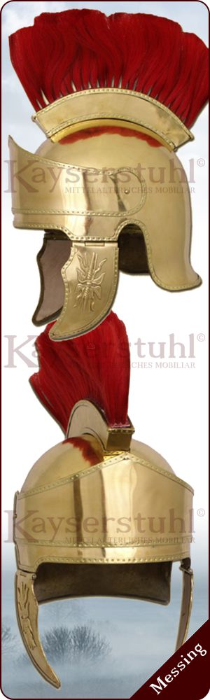 Attischer Helm mit Haarbusch (Messing) 