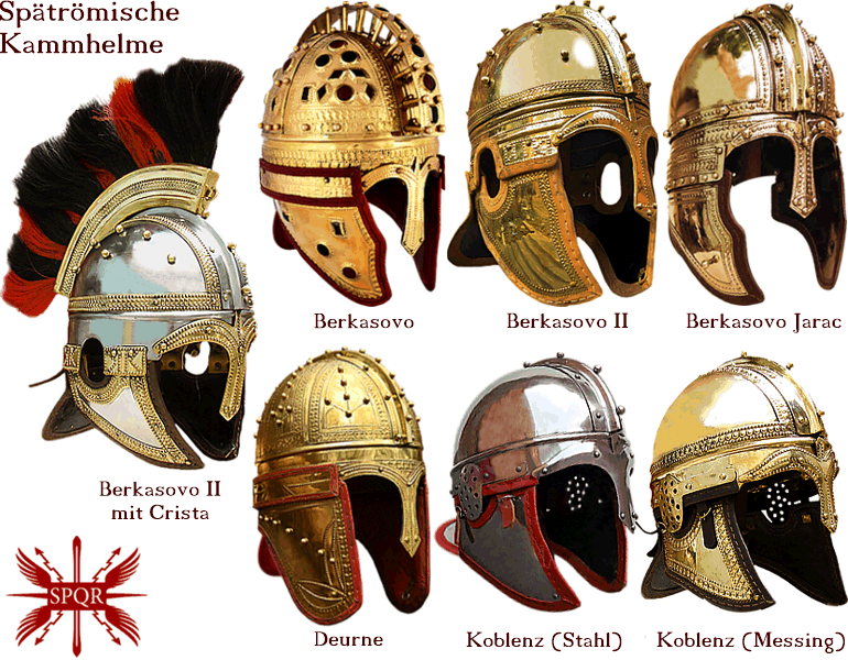 Spätrömische Kammhelme / Late Roman Ridge Helmets