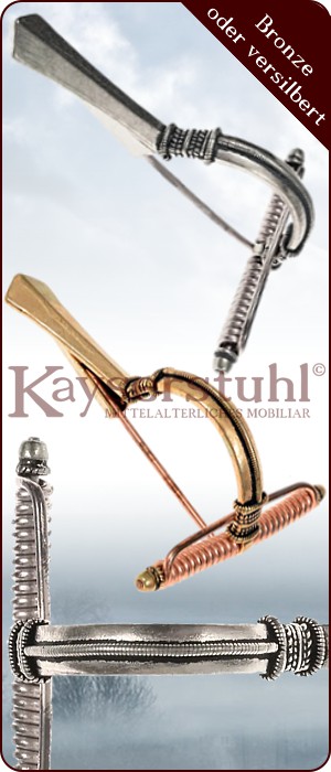 Germanische Armbrustfibel "Gommern" (Bronze oder versilbert)