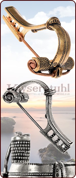 Germanische Rollenkappen-Fibel (Bronze oder versilbert)