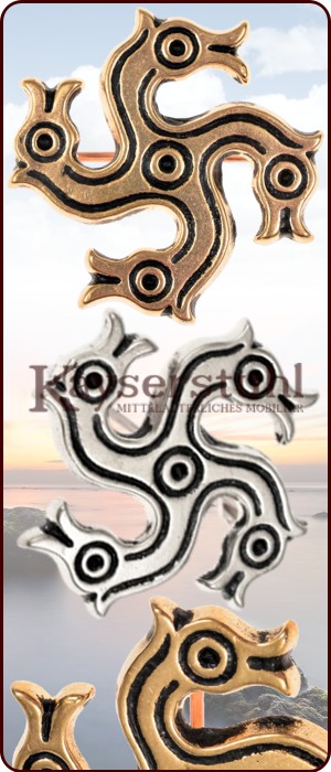Römische Pferdekopf-Fibel (Bronze oder versilbert)