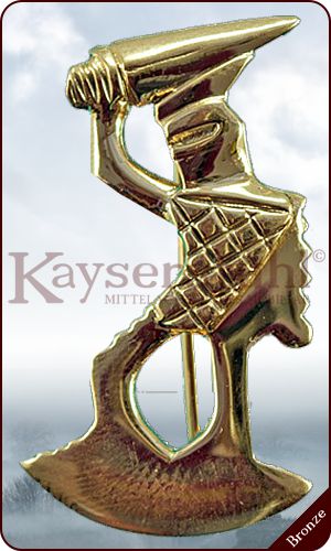 1.-5.Jhr - Replik Schwerer römischer Bronzering mit Kaiserbüste Goldglanz ca 