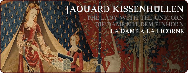 Jaquard Kissenbezüge - La Dame à la Licorne (Die Dame und das Einhorn)