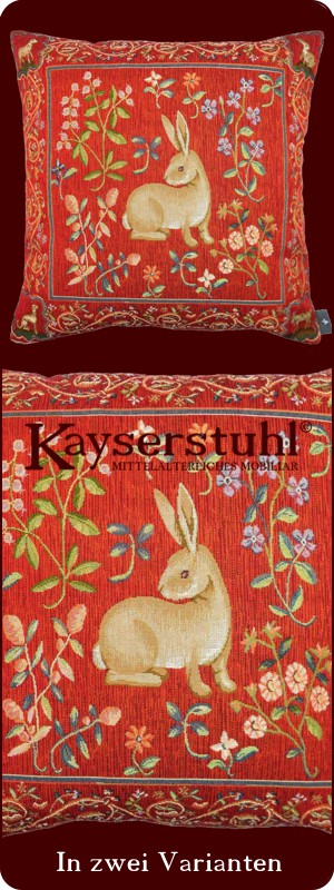 Kissenbezug mit mittelalterlichem Motiv "Hase"