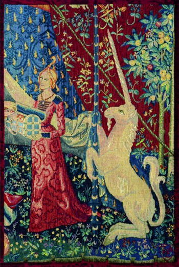 Tapisserie "La Dame a la Licorne - Zoom"