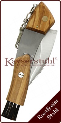 Maserin Luxus-Pilzmesser mit Olivenholzgriff