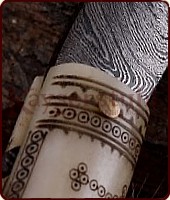 Wikinger-Taschenmesser "Damast/Knochen"