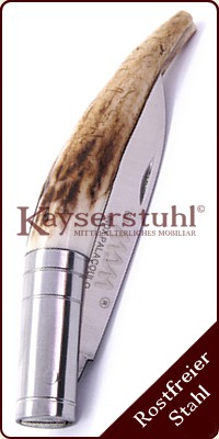Klappmesser "12" mit Hirschhorngriff (rostfrei)