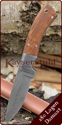 Damastmesser 19,5 cm mit Palisandergriff