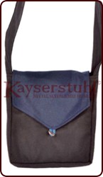 Pilgertasche aus Wolle in blau/schwarz