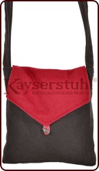 Pilgertasche aus Wolle in rot/schwarz