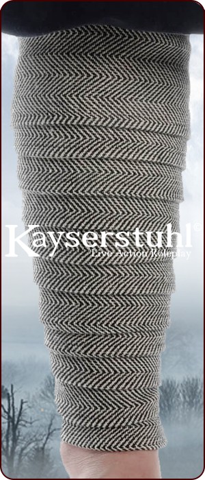 Wadenwickel aus Baumwollfischgrät, grau/schwarz