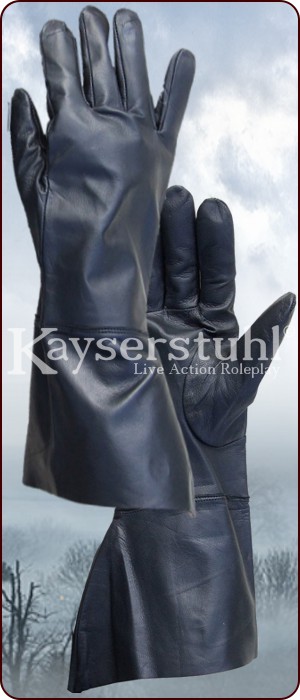 Stulpenhandschuhe aus schwarzem Ziegenleder (Paar)