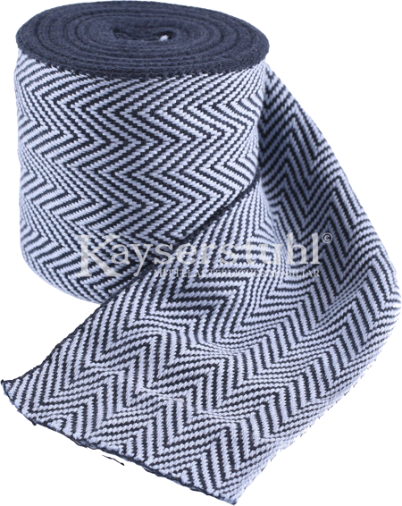 Wadenwickel aus dickem Baumwollfischgrät, blau/natur