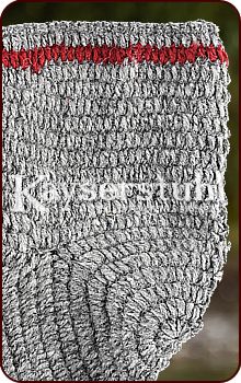 Nadelgebundene Socken "Balder", grau/rot