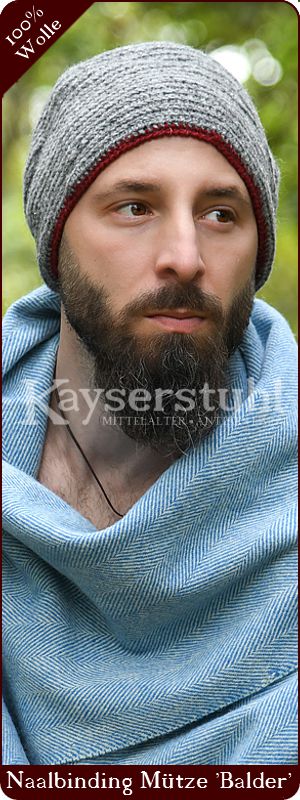 Nadelgebundene Mütze 'Balder", grün/gelb