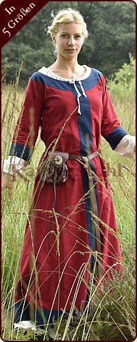 Kelten Reenactment Mittelalter Kleid aus Leinen in dunkelgrün Wikinger Slaven