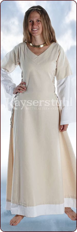 Bliaut-Kleid "Melisande" in beige/natur