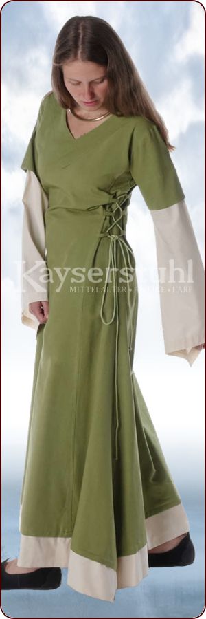 Bliaut-Kleid "Melisande" in hellgrün/natur