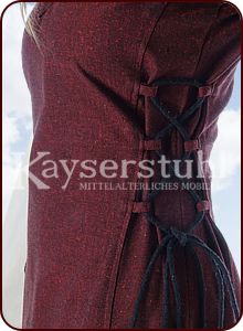 Bliaut-Kleid "Melisande" in bordeauxrot/natur