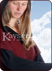 Bliaut-Kleid "Marguerite" in bordeauxrot/schwarz