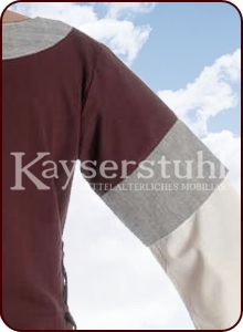 Bliaut-Kleid "Marguerite" bordeaux/grau/natur