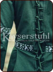 Mittelalterliches Kleid "Ariane", olivegrün/natur