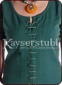 Kurzärmeliges Cotehardie-Kleid "Birte" in grün
