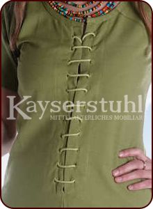 Kurzärmeliges Cotehardie-Kleid "Birte" in hellgrün