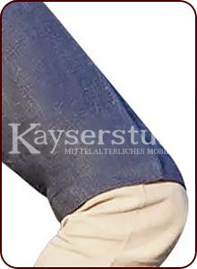 Kurzärmelige Cotehardie aus 100% Leinen in blau