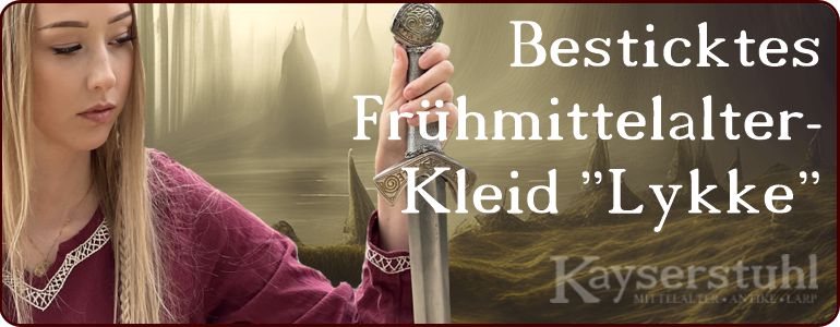 Besticktes Frühmittelalter-Kleid "Lykke"