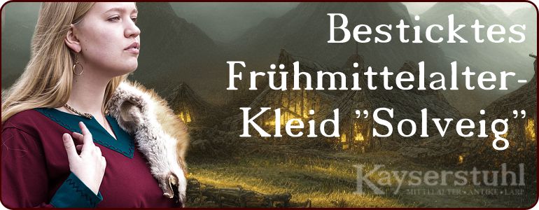 Besticktes Frühmittelalter-Kleid "Lykke"
