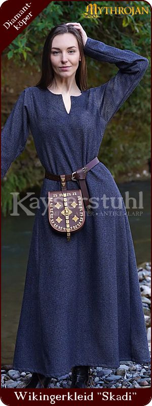 Wikinger-Kleid "Skadi" Diamantköper, blau